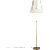 QAZQA Vloerlamp brons met Granny kap crème 45 cm verstelbaar - Parte