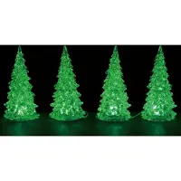 Lemax Kerstfiguur Crystal lighted tree 3 color changeable small set of 4 4,5V