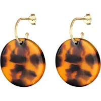 Elli Oorbellen bruin / cognac / goud