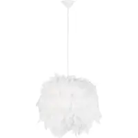QAZQA Landelijke hanglamp wit met veren - Feather
