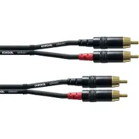 Cordial CFU1,5CC Audio Adapterkabel [2x Cinch-stekker - 2x Cinch-stekker] 1.50 m Zwart