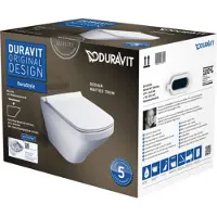 Duravit DuraStyle - Wandcloset met SoftClose wc bril, Rimless, met WonderGliss, alpine wit 45510900A11