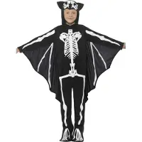 Smiffys Kostüm - Bat Skeleton - Schwarz/Weiß - - 7-9 Jahre (122-134) - Kostüme