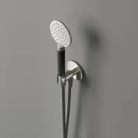 Hotbath Cobber Handdouche met douche aansluiting en opsteek Geborsteld Nikkel
