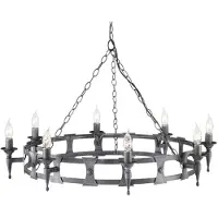 Elstead Lighting LED Kroonluchter | 8X E14 Max 60W | Dimbaar | Black/Silver Patina