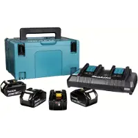 Makita 18V energiepakket 4 5Ah BL1850B batterijen + DC18RD lader in MAKPAC doos - - 197626-8