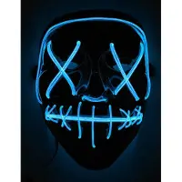 Vegaoo - Blauw lichtgevend led masker voor volwassenen
