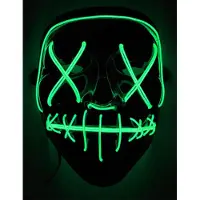Vegaoo - Groen lichtgevend led masker voor volwassenen