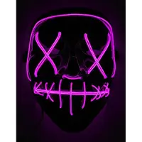 Vegaoo - Fuchsia lichtgevend led masker voor volwassenen