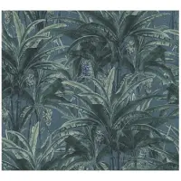 Living Walls Vliesbehang 36480-1 palmen blauw/groen