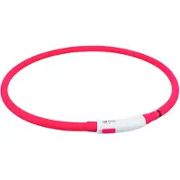 Trixie lichtgevende halsband hond usb siliconen oplaadbaar rood - 70x1 cm
