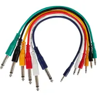 Devine PATCH6335-RB-80cm 6.35mm naar 3.5mm mono 6-pack 80cm