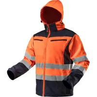 GRUPA TOPEX Hi-Vision Softshell Jas Flu Oranje M/50 Donkere Stof Water En Wind Bestendig ISO 20471:2013 ISO 13688:2013