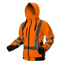 Neo Tools Hi-Vision Werkjas Soft Thermo H Balk Reflectie ORANJE M Warm Polar Fleece Aan De Binnenzijde Dubbelzijdige Kleur 240gr/m EN ISO 13688:2013