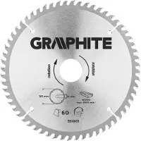 Graphite Cirkelzaagblad 185 mm, 60 tands, Hout