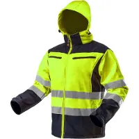 GRUPA TOPEX Hi-Vision Softshell Jas Flu Geel XL/54 Donkere Stof Water En Wind Bestendig ISO 20471:2013 ISO 13688:2013