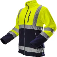 GRUPA TOPEX Hi-Vision Polar Fleece Jas H Balk Reflectie GEEL S Licht Gewicht 280g/m2 100% Poliester Warm Polar Fleece Aan De Binnenzijde EN ISO 13688:2013
