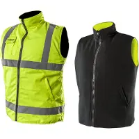 GRUPA TOPEX Bodywarmer Reflectie Maat XXXL Waterproof Reflectie Materiaal Lange Rug Hoge Kraag 100% Polyester Buitenkant 100% Polar Fleece Binnenkant