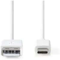 Nedis USB-C naar USB-A kabel - USB2.0 - tot 2A / wit - 2 meter