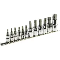 GRUPA TOPEX Torx lizdų rinkinys 1/4"3/8" 1/2"T10-T60 12 vnt (39D342) (1/4'', 1/2'', 3/8'')