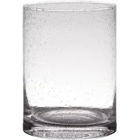 Hakbijl Glass Cilindervaas Archer Soda Bubbles 15x20cm Transparant transparant Keramiek