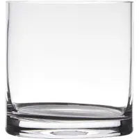 Hakbijl Glass Transparante home-basics cilinder vorm vaas/vazen van glas 15 x 15 cm - Vazen