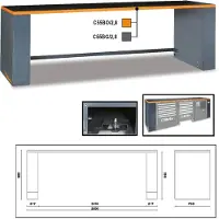 Beta 2.8-m-lange werkbank, voor werkplaatsombinaties C55BG/2,8 - 055000281