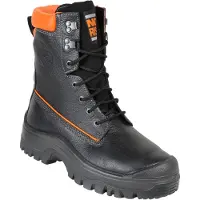 FHB Veiligheidsschoenen NoRisk, maat 45, zwart/oranje, leer, S3 SRC, EN20345/EN17249