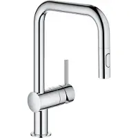 GROHE Minta 1-gats keukenkraan met draaibare U-uitloop en uittrekbare dual spray chroom