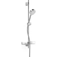Hansa Hansabasicjet douchegarnituur douchestang 720 mm handdouche 1 jet D95 mm met zeepschaal doucheslang 1750 mm verchroomd 44780113