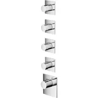 Hotbath Mate MHRQ4 High Flow Thermostaat Met 4 Stopkranen Geborsteld Nikkel - Kranen, Douchekranen, Inbouw Douchekranen - 8719638615846 - Kranen, Douchekranen, Inbouw douchekranen