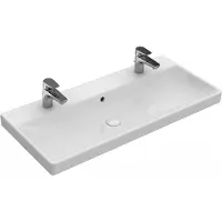 Villeroy & Boch Villeroy en boch Avento meubelwastafel 100x47cm 2 kraangaten met overloop wit
