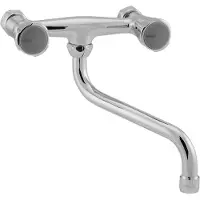 Venlo Nimbus II Messing Eco wandkraan met onderuitloop chroom