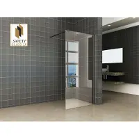 Wiesbaden safety glass 2.0 inloopdouche met zwart muurprofiel 1200x2000 10 mm nano glas