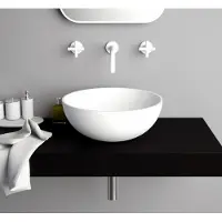Ideavit Solidthin-XS Opzetwastafel Rond 32cm Mat Wit - Solid Surface - Wastafels, Opzetwastafels