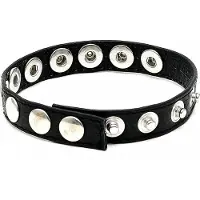 Rimba - Penisbandje - Penis Strap - Cockring Van Leer Met Metalen Studs En Drukknopen - Verstelbaar