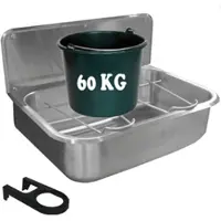 Loggere Uitstort gootsteen 56x40 cm met klaprooster rvs
