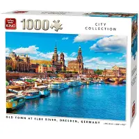 King Legpuzzel Old Town at Elbe River 1000 Stukjes