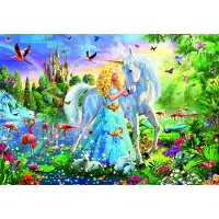 Educa - De Prinses en de Eenhoorn - 1000 Stuk Jigsaw Puzzel - Lijm Inbegrepen - Afgewerkt 68 x 48 cm - Leeftijd 14+ (17654)