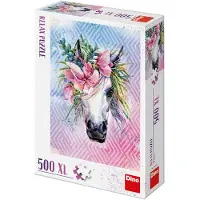 Dino Bikes Dino puzzel - unicorn met bloemen - 500xl stukjes