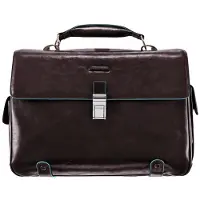 Piquadro Blue Square Briefcase I Leder 44 cm Laptopcompartiment bruin