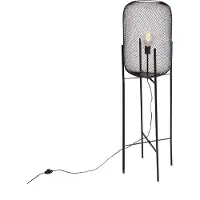 QAZQA Moderne vloerlamp zwart 135cm - Bliss Mesh