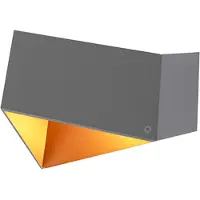 QAZQA Design wandlamp grijs met koperen binnenkant - Fold
