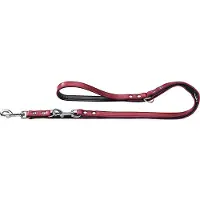 Hunter Hondenriem kunstleer verstelbaar 13 mm 100 - 200 cm rood/zwart