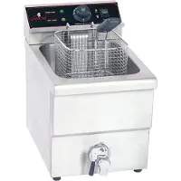 Caterchef Friteuse CaterChef. met aftapkraan, 1x8lt, H42 x B50 x L29, 230V / 3,3kW