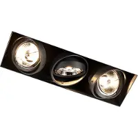 QAZQA Inbouwspot zwart draai- en kantelbaar trimless 3-lichts - Oneon 3
