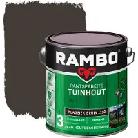 Rambo Pantserbeits Tuinhout Dekkend Zijdeglans 1113 Klassiekbruin 2,5l