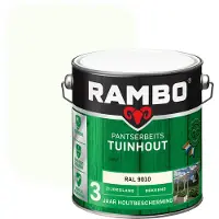 Rambo pantserbeits tuinhout dekkend RAL 9010 zijdeglans 2,5 liter