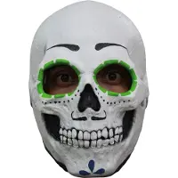 Ghoulish Masker skelet met groene oogkringen Halloween