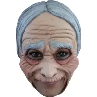 Ghoulish Head Without Chin Old Lady Mask Beige